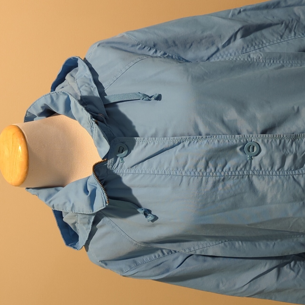 Lands' End lightweight jacket, fall coat, removable hood, women's large - Picture 3 of 16